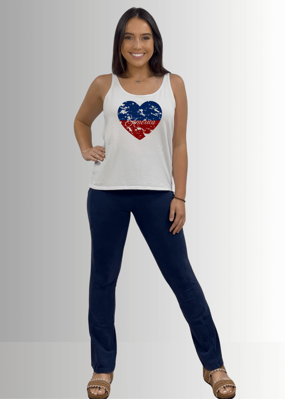 America Heart Graphic Premium Cotton Tank - RFE Marketing Ventures