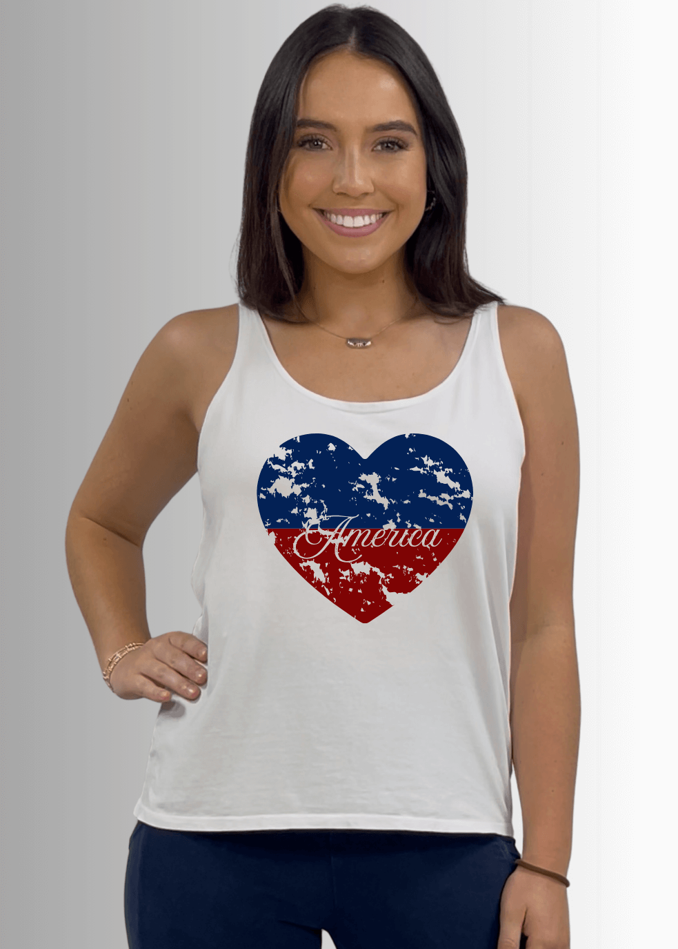 America Heart Graphic Premium Cotton Tank - RFE Marketing Ventures