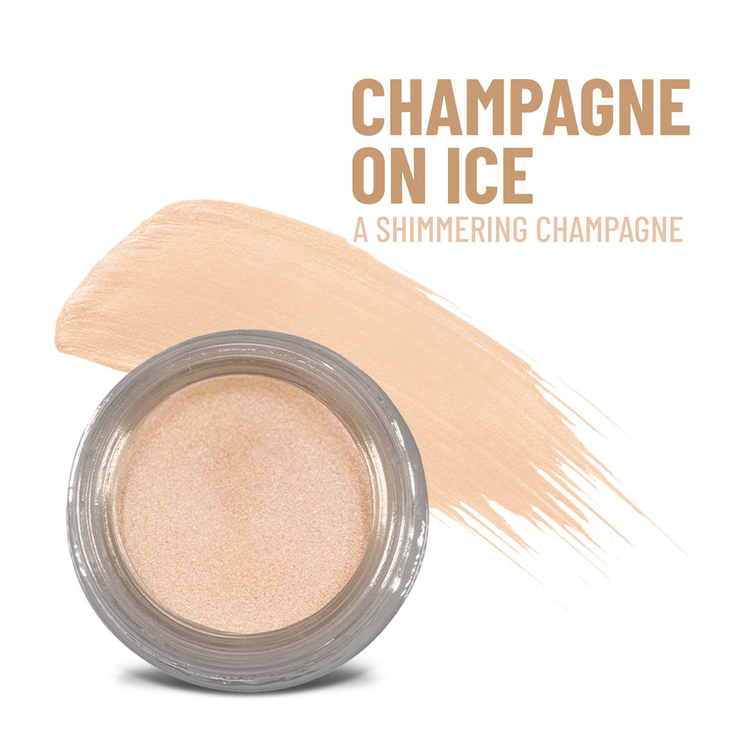 Champagne on Ice Any Wear Creme - A Waterproof Multi-tasking creme to powder product for eyes, cheeks & lips. Can be worn anywhere - RFE Marketing Ventures