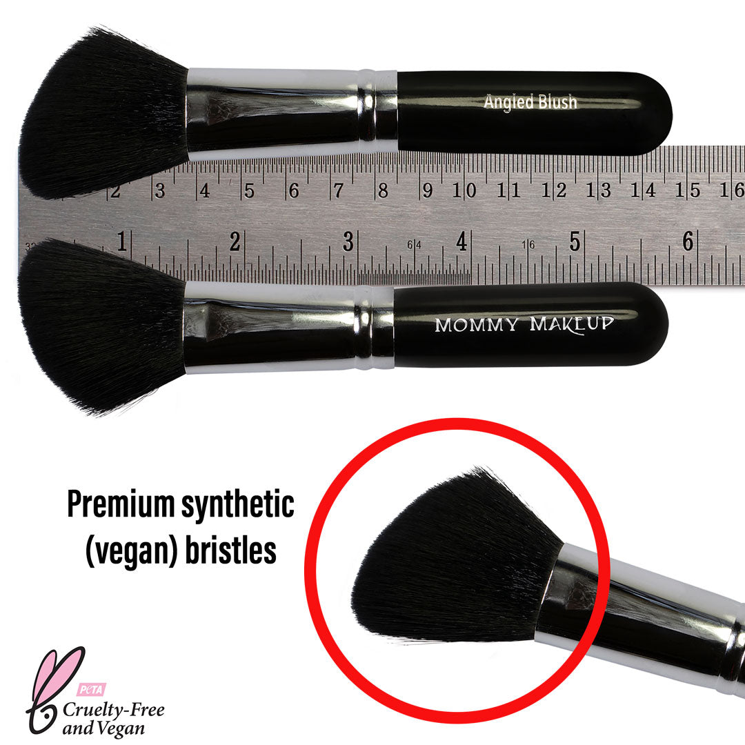 Angled Blush Brush - Hand cut, Vegan, Cruelty-free - RFE Marketing Ventures
