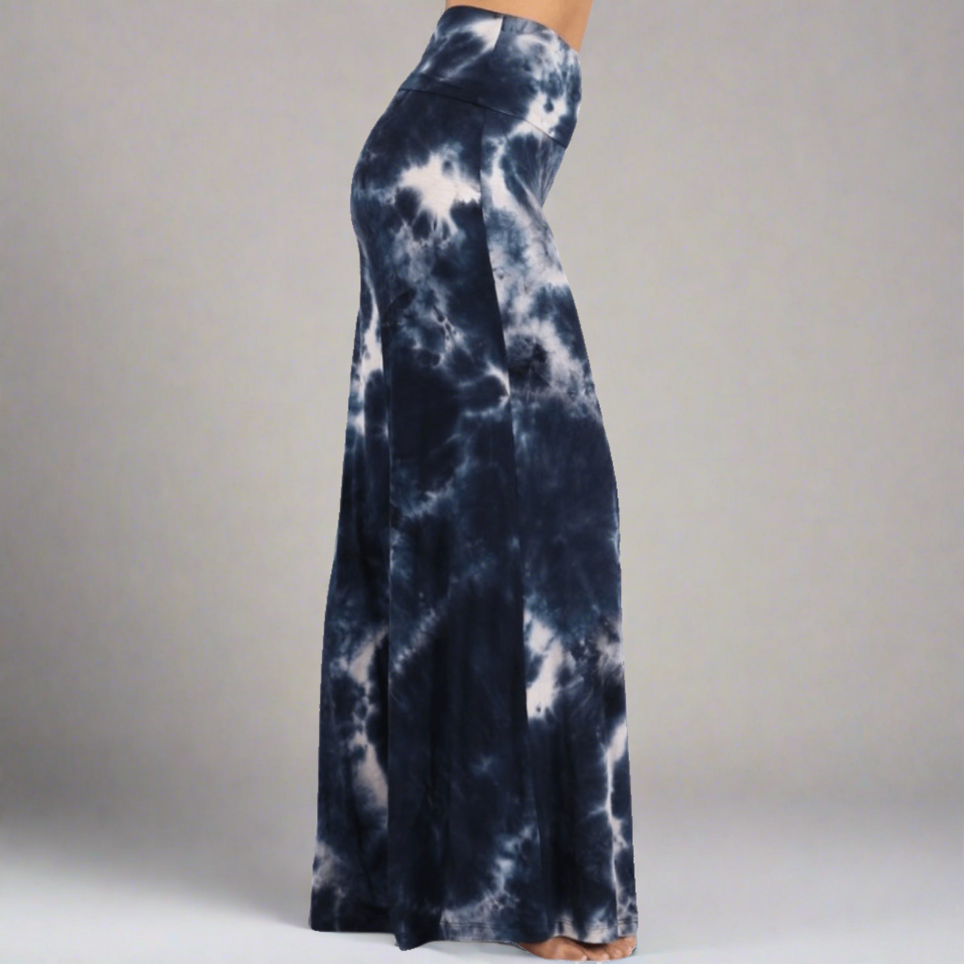 Beach and Lounge Navy Tie Dye Palazzo Pants - Made in USA