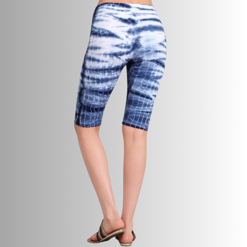 SEO Optimized Title: Navy Tie Dye Biker Shorts - Longer Length for Ultimate Comfort
