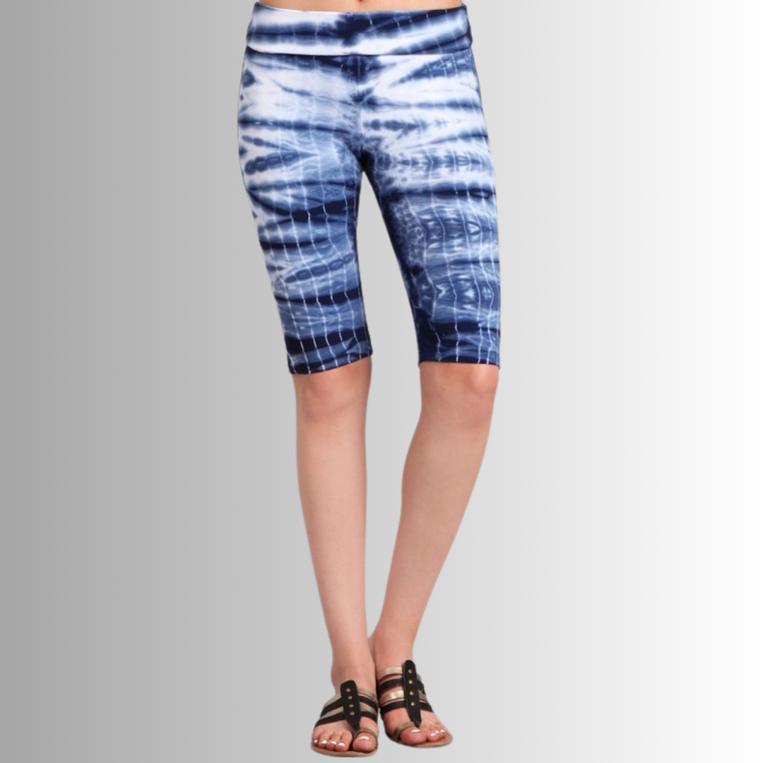 SEO Optimized Title: Navy Tie Dye Biker Shorts - Longer Length for Ultimate Comfort