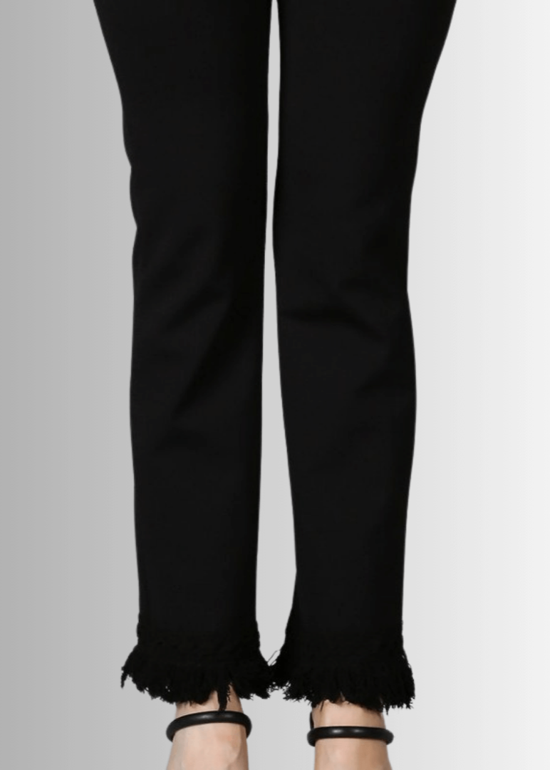 Black Plus Size Crochet Pants with Fringe Hem - Stylish and Comfortable Crochet Pants