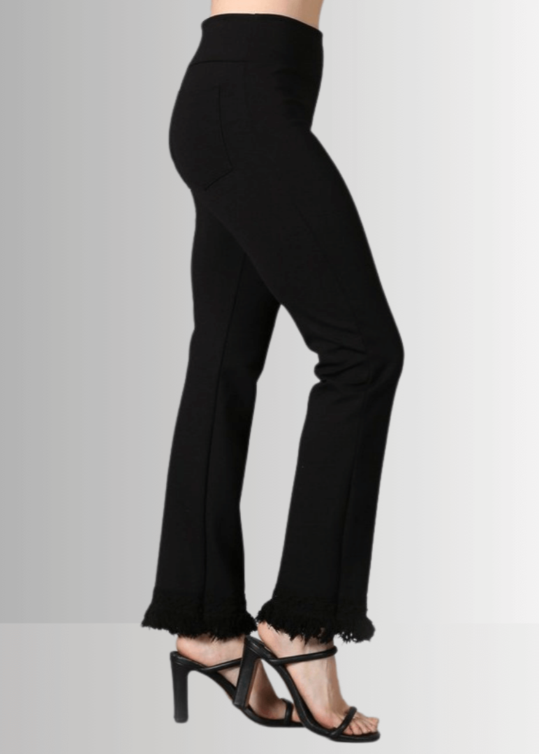 Black Plus Size Crochet Pants with Fringe Hem - Stylish and Comfortable Crochet Pants