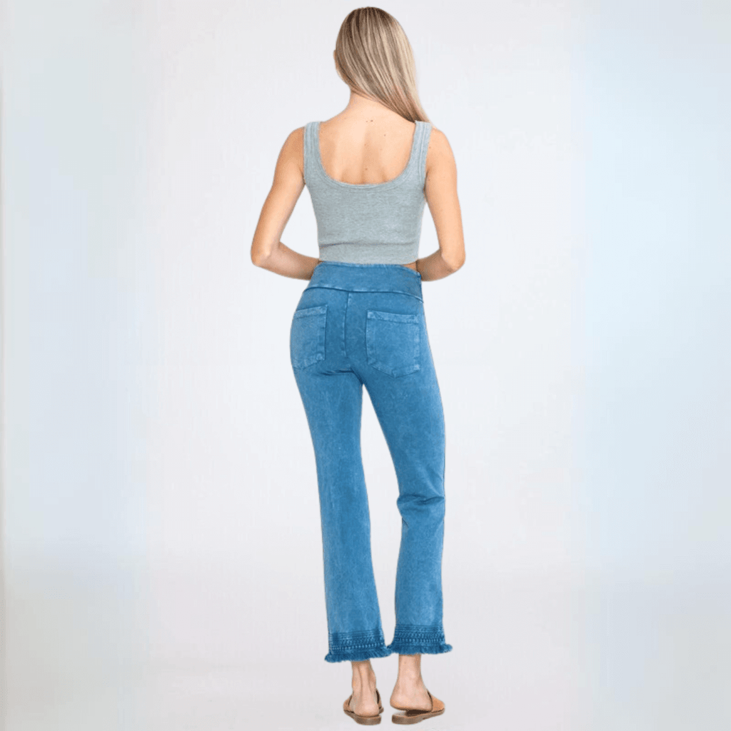 Crochet Cropped Cotton Jeggings Made in USA - Stylish & Comfortable