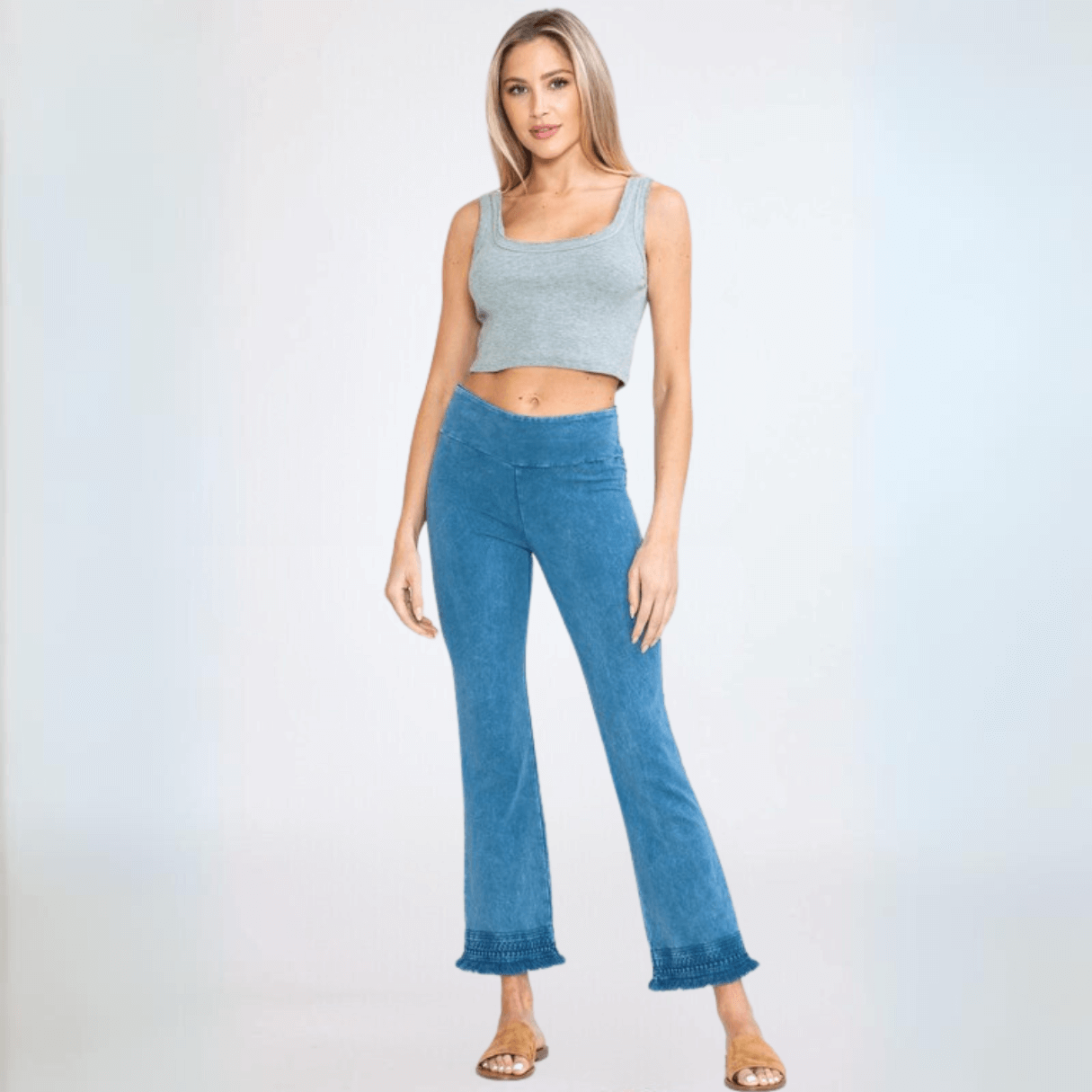 Crochet Cropped Cotton Jeggings Made in USA - Stylish & Comfortable