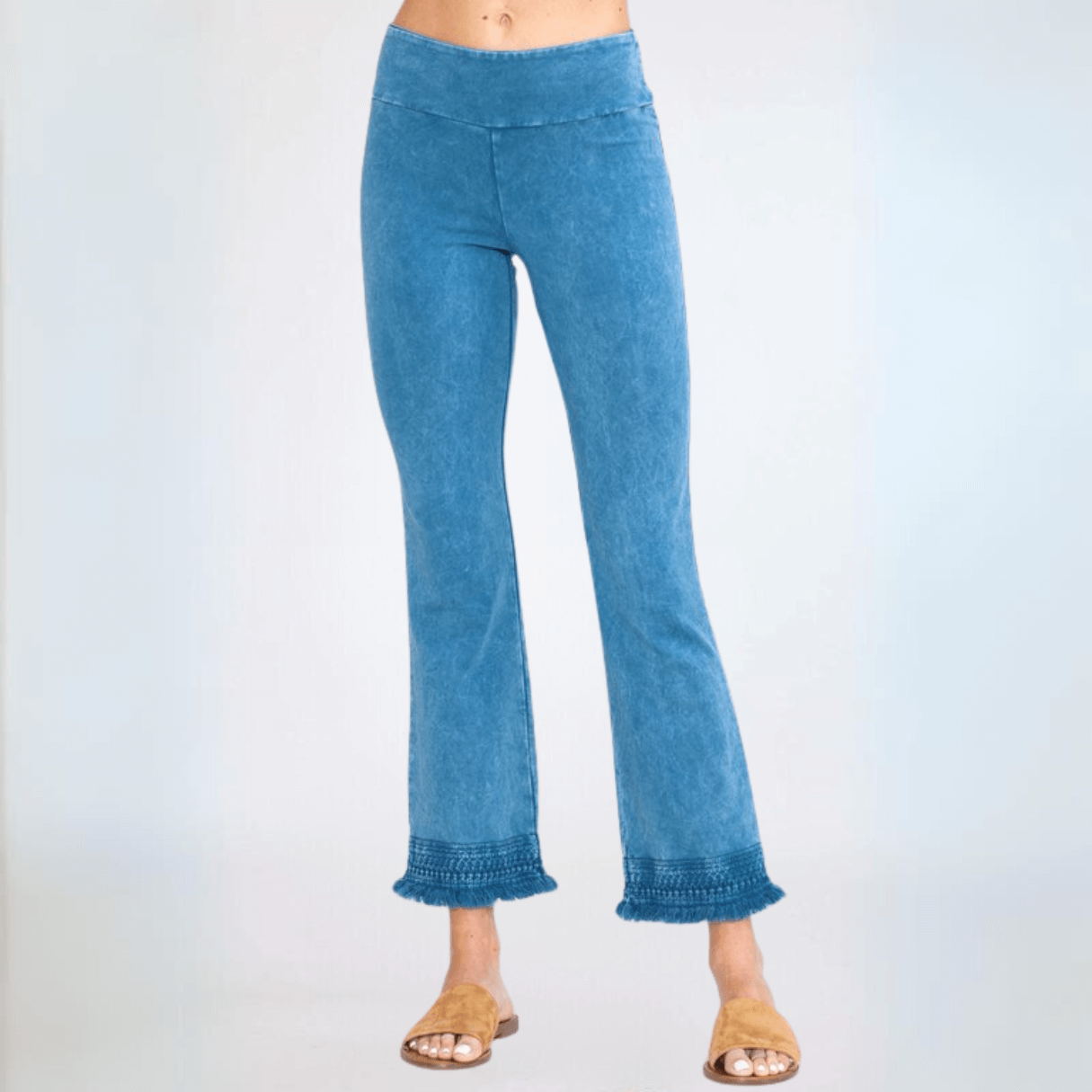 Crochet Cropped Cotton Jeggings Made in USA - Stylish & Comfortable