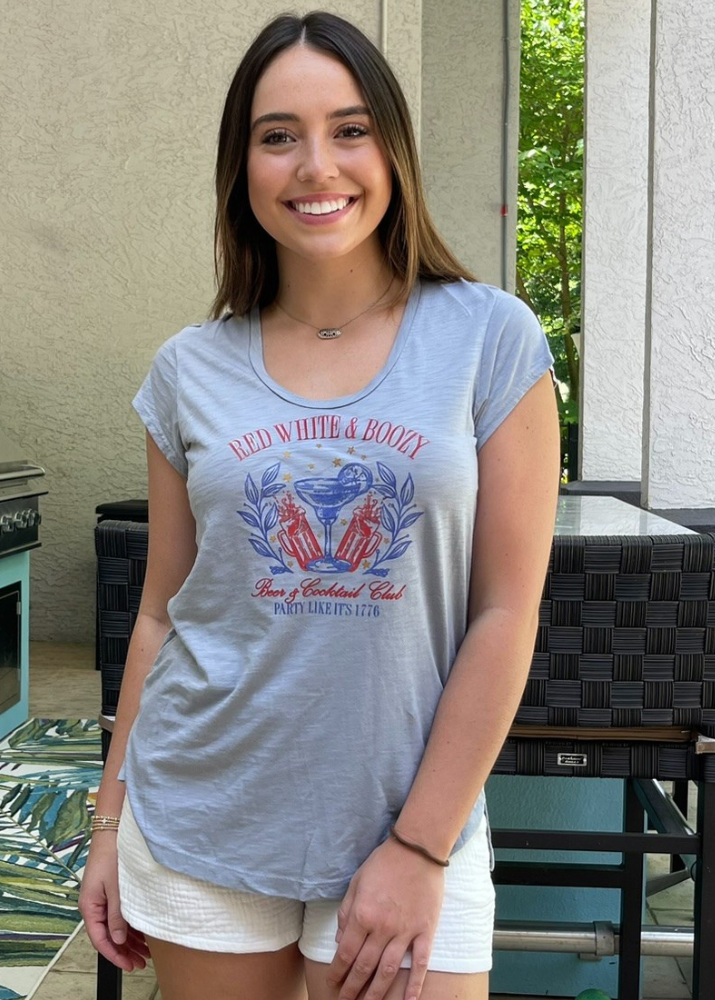 Red White and Boozy Graphic Patriotic 4th of July T-Shirt - RFE Marketing Ventures