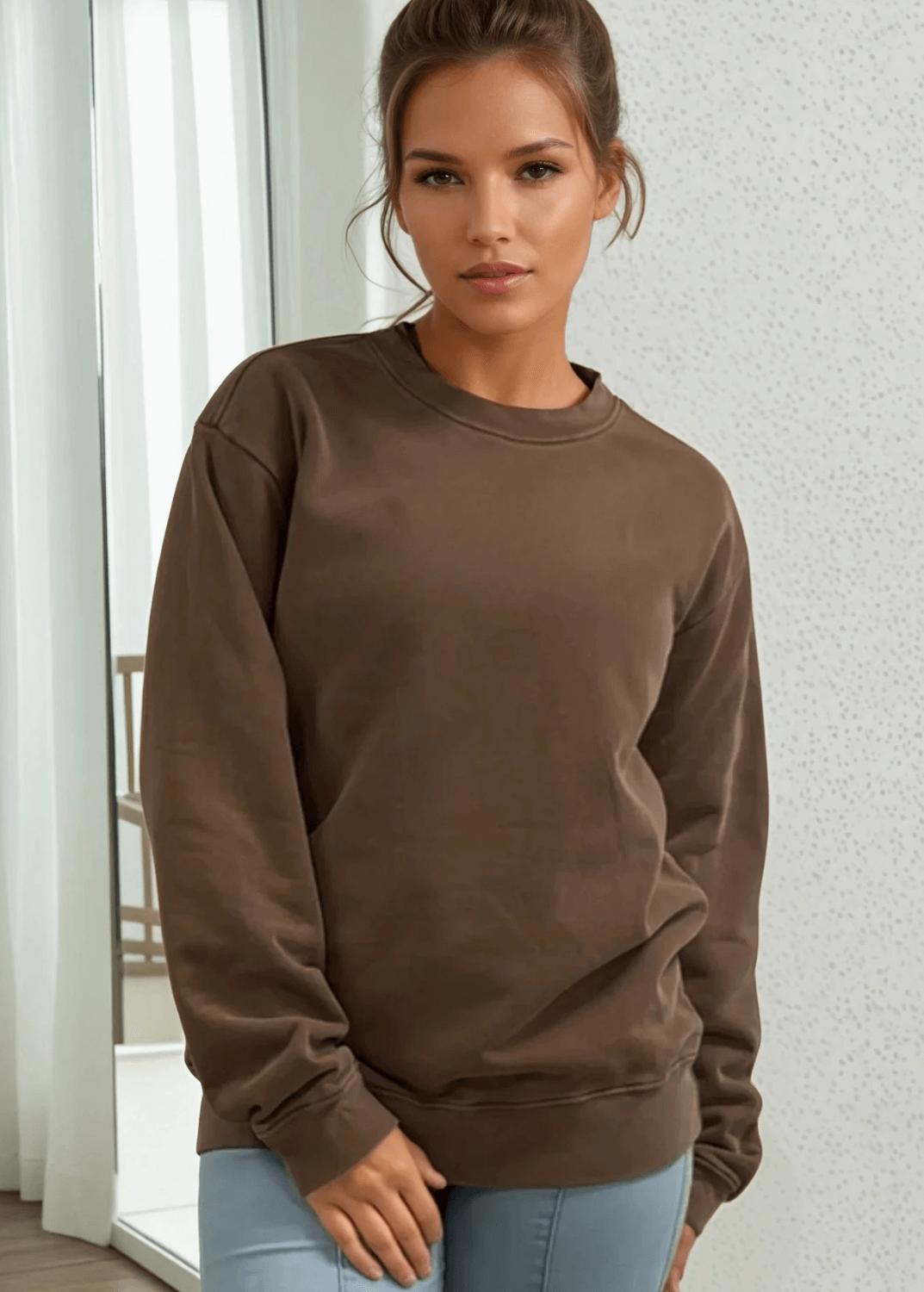 Brynlee Heavyweight Crew Neck Fleece Sweatshirt - Comfort and Style Combined