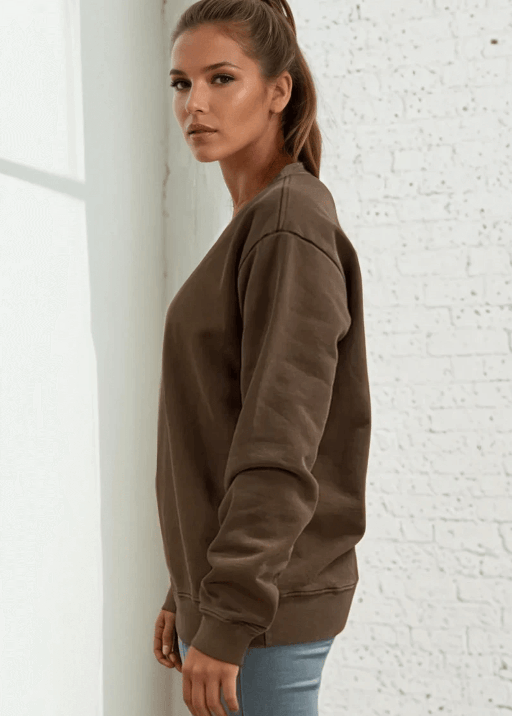 Brynlee Heavyweight Crew Neck Fleece Sweatshirt - Comfort and Style Combined