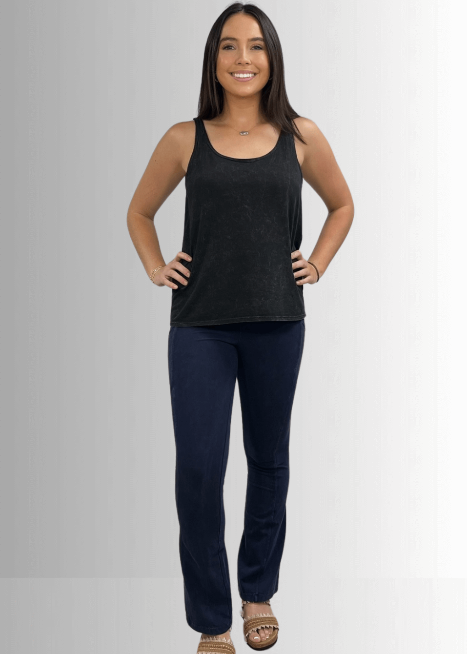 Twenty Four Seven Vintage Black Cotton Tank Top