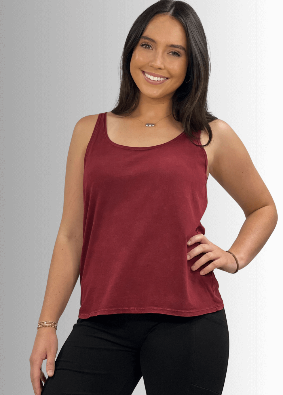 Twenty Four Seven Dark Moss Green Cotton Tank for Everyday Comfort