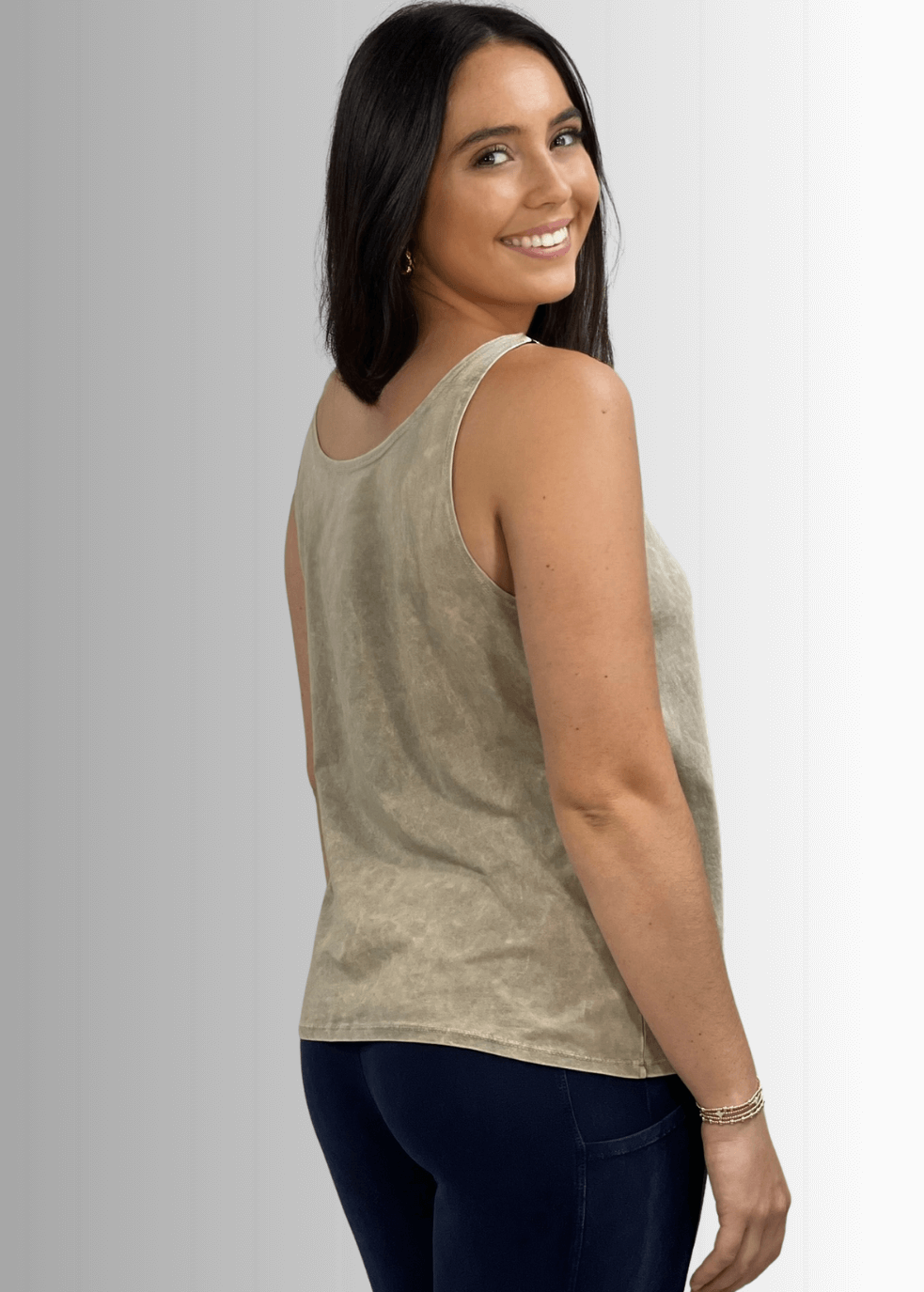 Twenty Four Seven Cotton Tank in Stone - Comfortable Everyday Essential