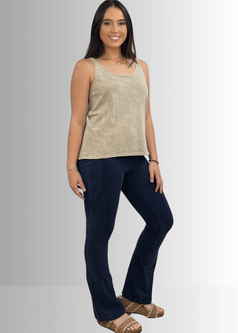 Twenty Four Seven Cotton Tank in Stone - Comfortable Everyday Essential