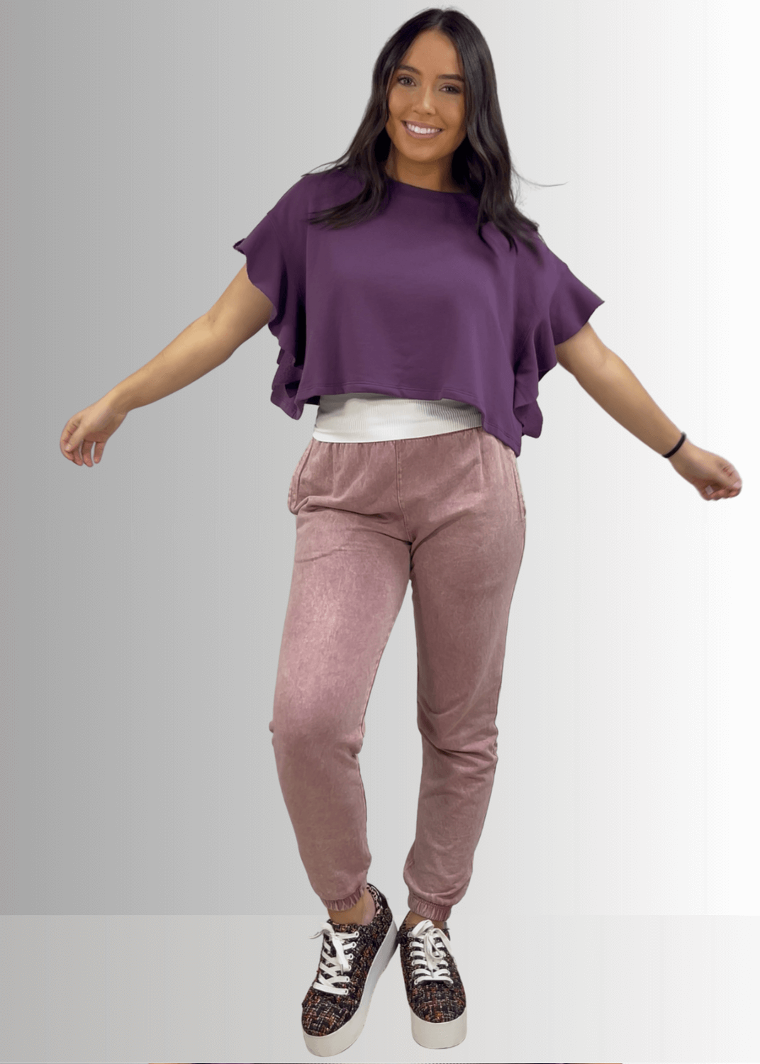 All Day French Terry Mauve Pocket Joggers