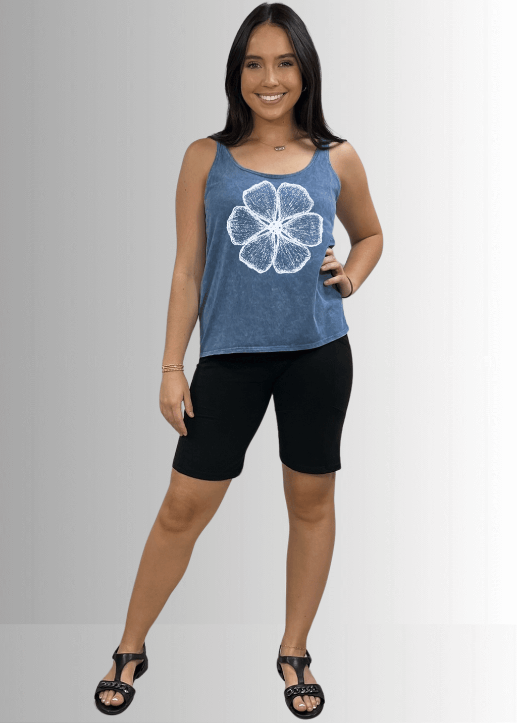Chalk Flower Premium Cotton Tank Top - RFE Marketing Ventures