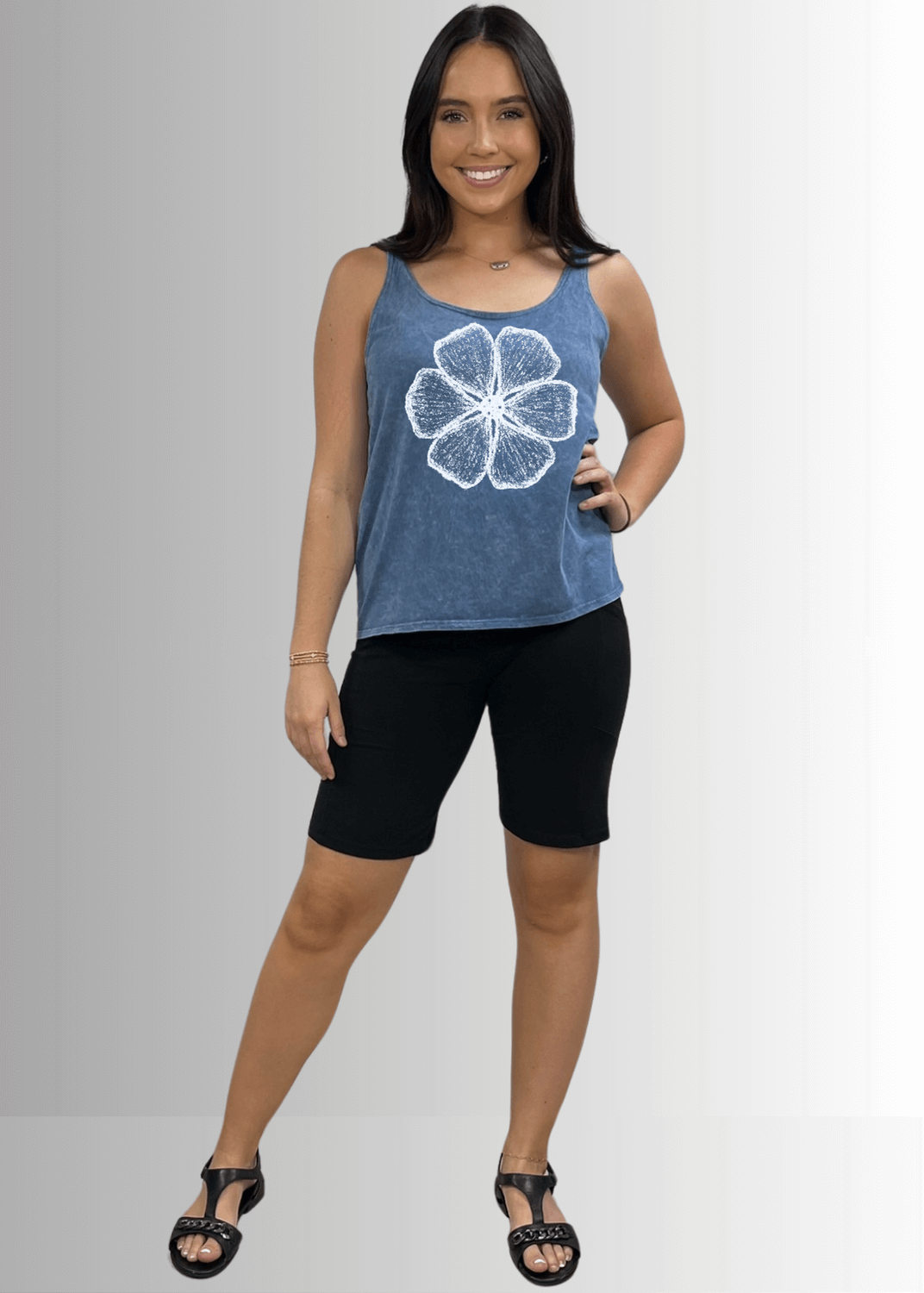Chalk Flower Premium Cotton Tank Top - RFE Marketing Ventures
