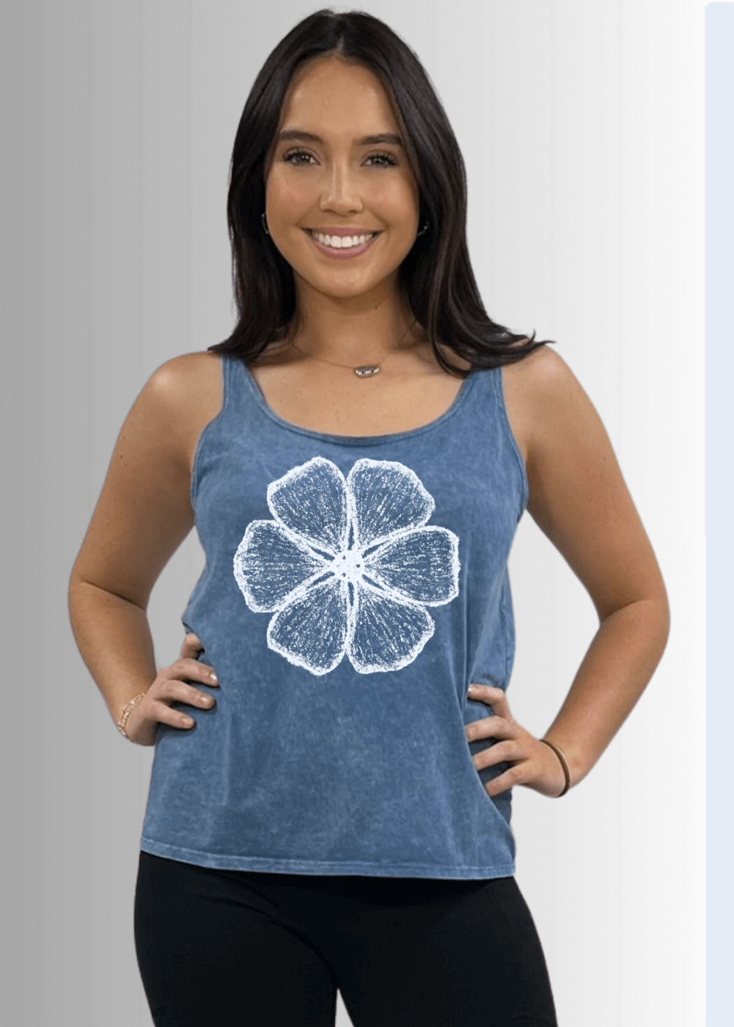 Chalk Flower Premium Cotton Tank Top - RFE Marketing Ventures