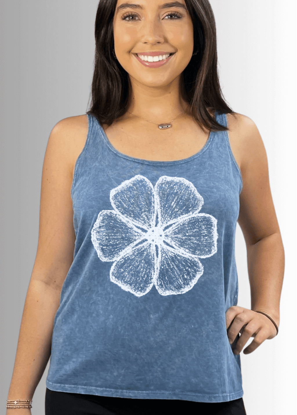 Chalk Flower Premium Cotton Tank Top - RFE Marketing Ventures