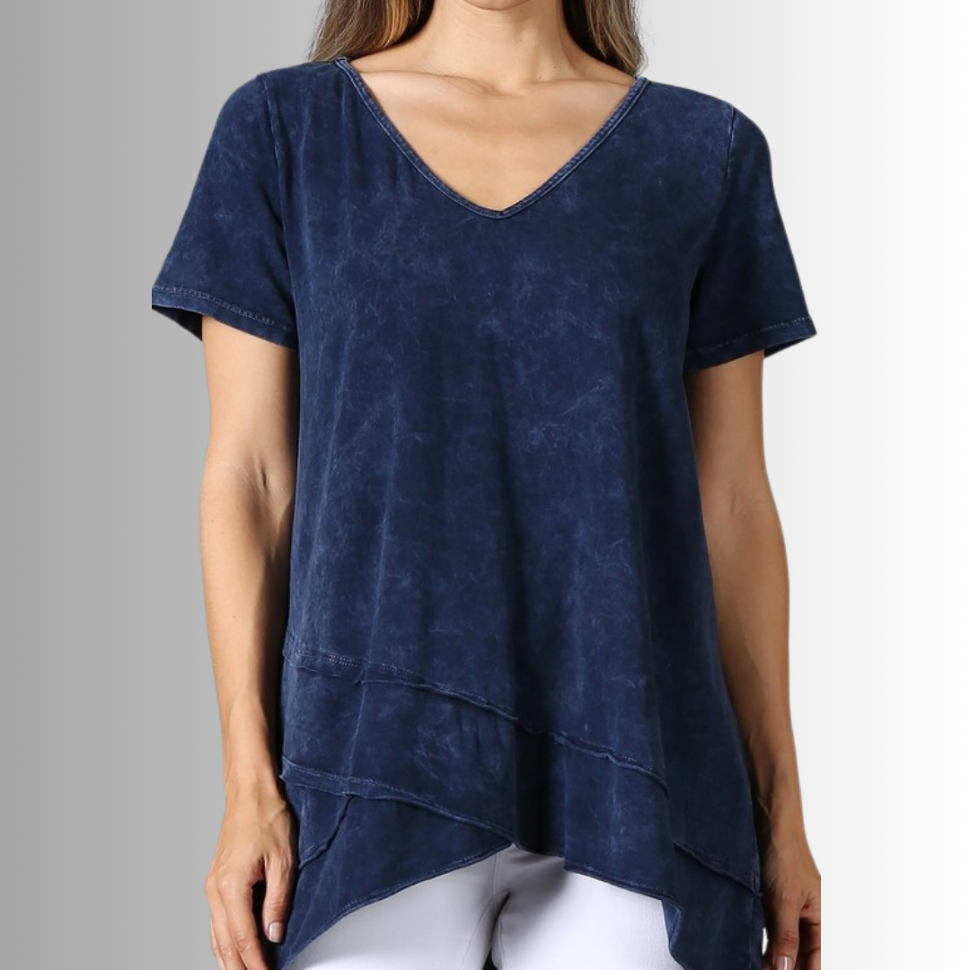 Relax in Style Cotton V-Neck Top for Comfort and Versatility