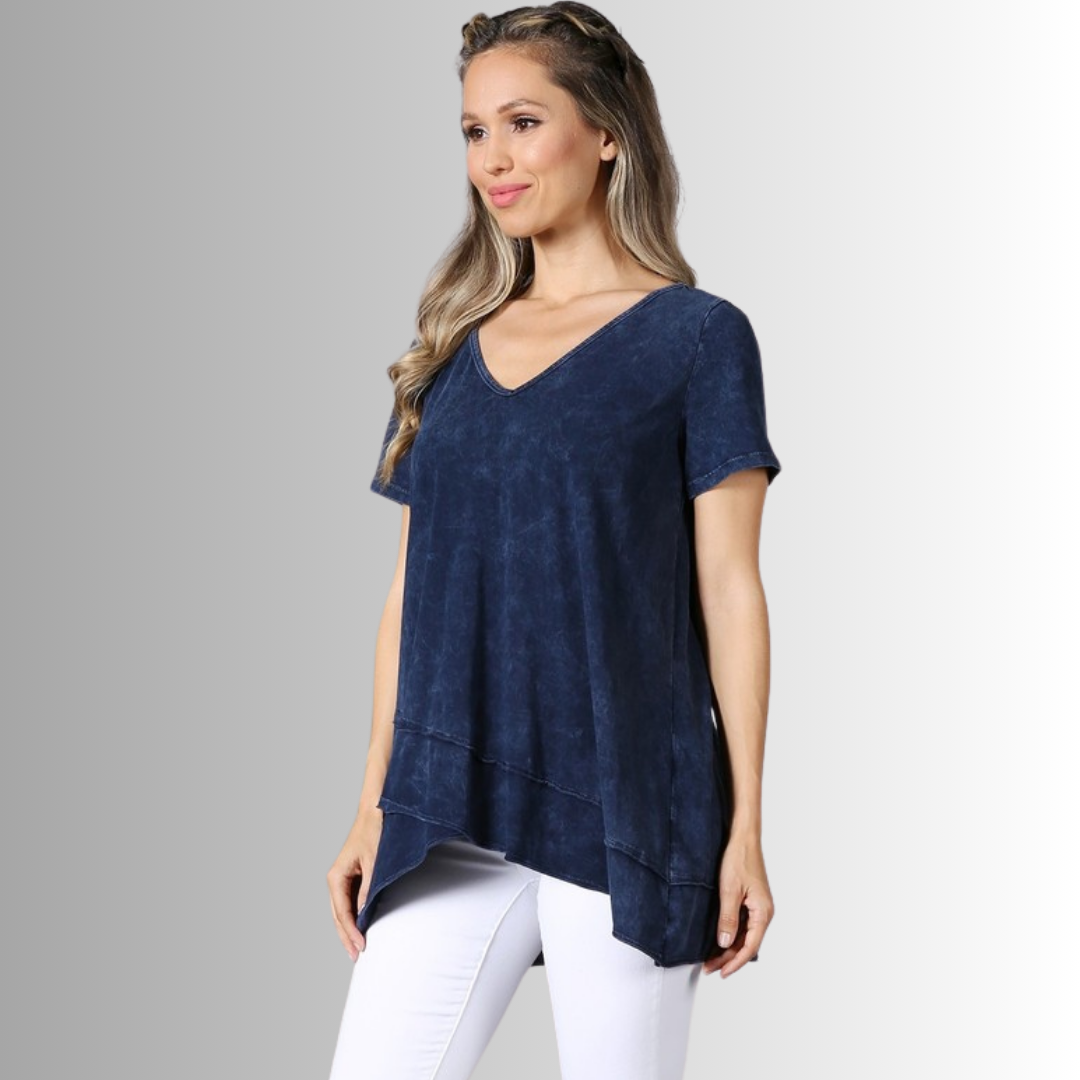 Relax in Style Cotton V-Neck Top for Comfort and Versatility