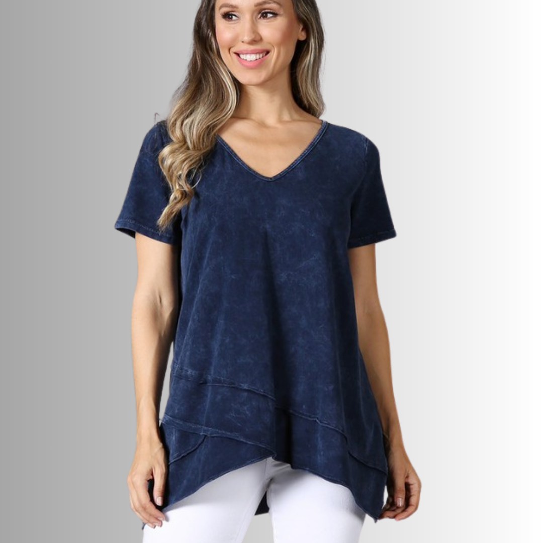 Relax in Style Cotton V-Neck Top for Comfort and Versatility