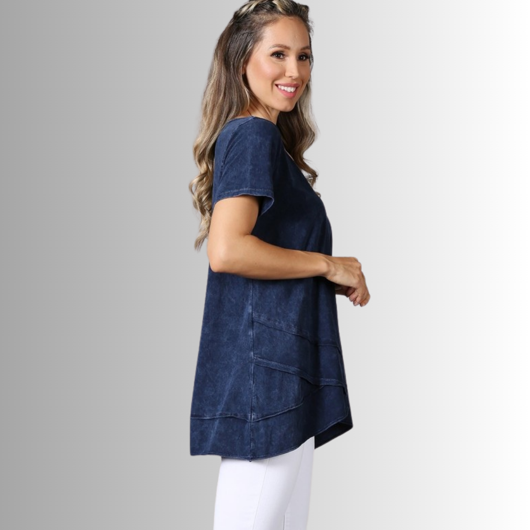 Relax in Style Cotton V-Neck Top for Comfort and Versatility