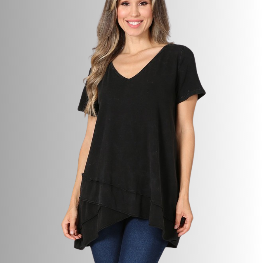 Relax in Style Cotton V-Neck Top for Comfort and Versatility