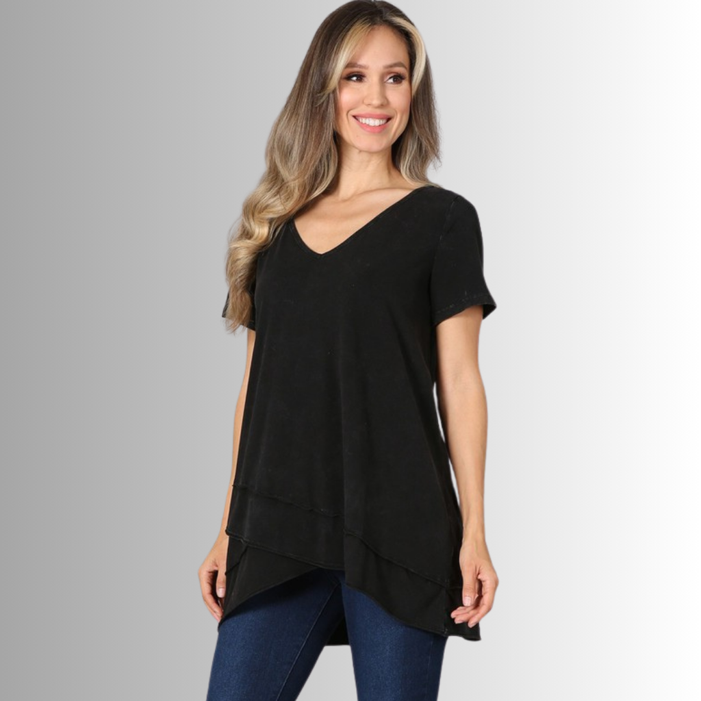 Relax in Style Cotton V-Neck Top for Comfort and Versatility