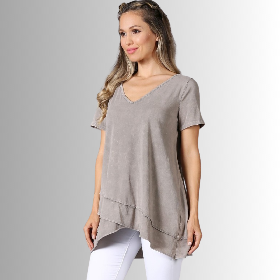 Relax in Style Cotton V-Neck Top for Comfort and Versatility