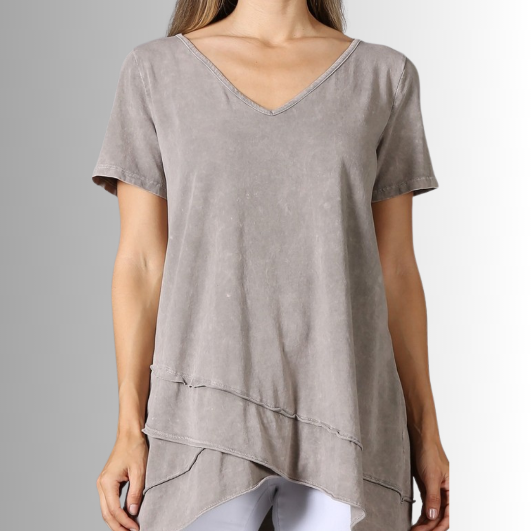 Relax in Style Cotton V-Neck Top for Comfort and Versatility