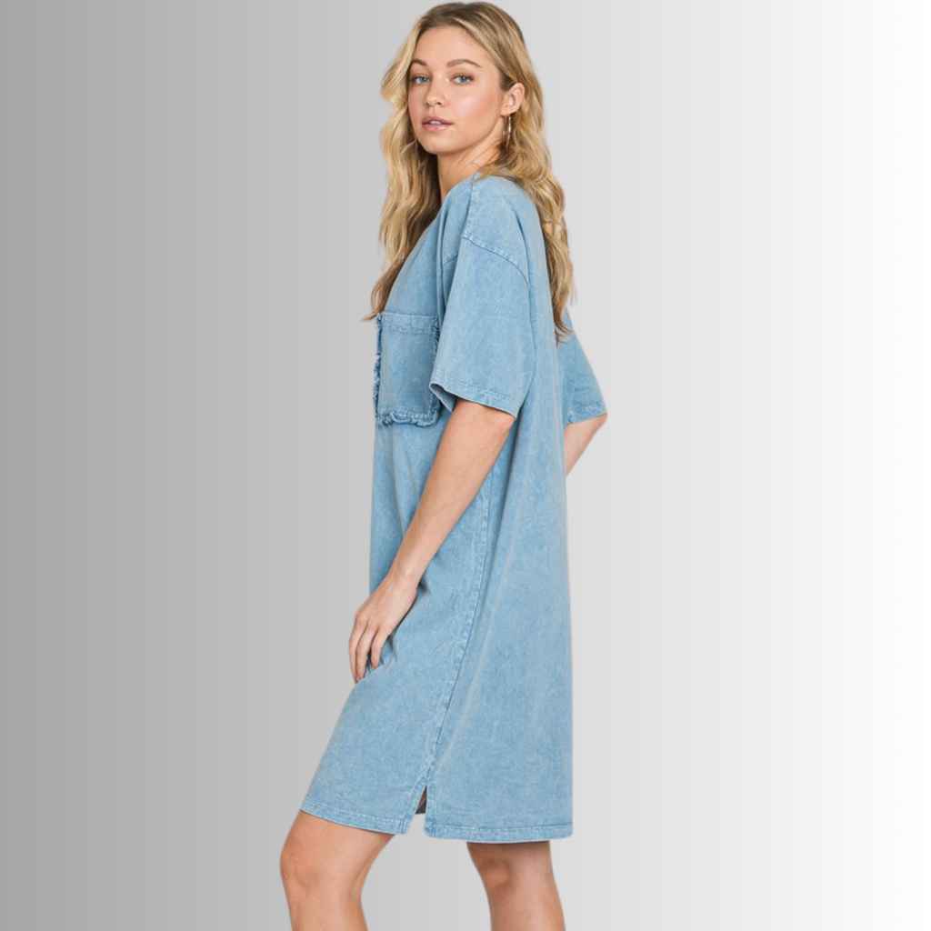 Charlee Shirt Dress Steele Blue for Effortless Style and Comfort