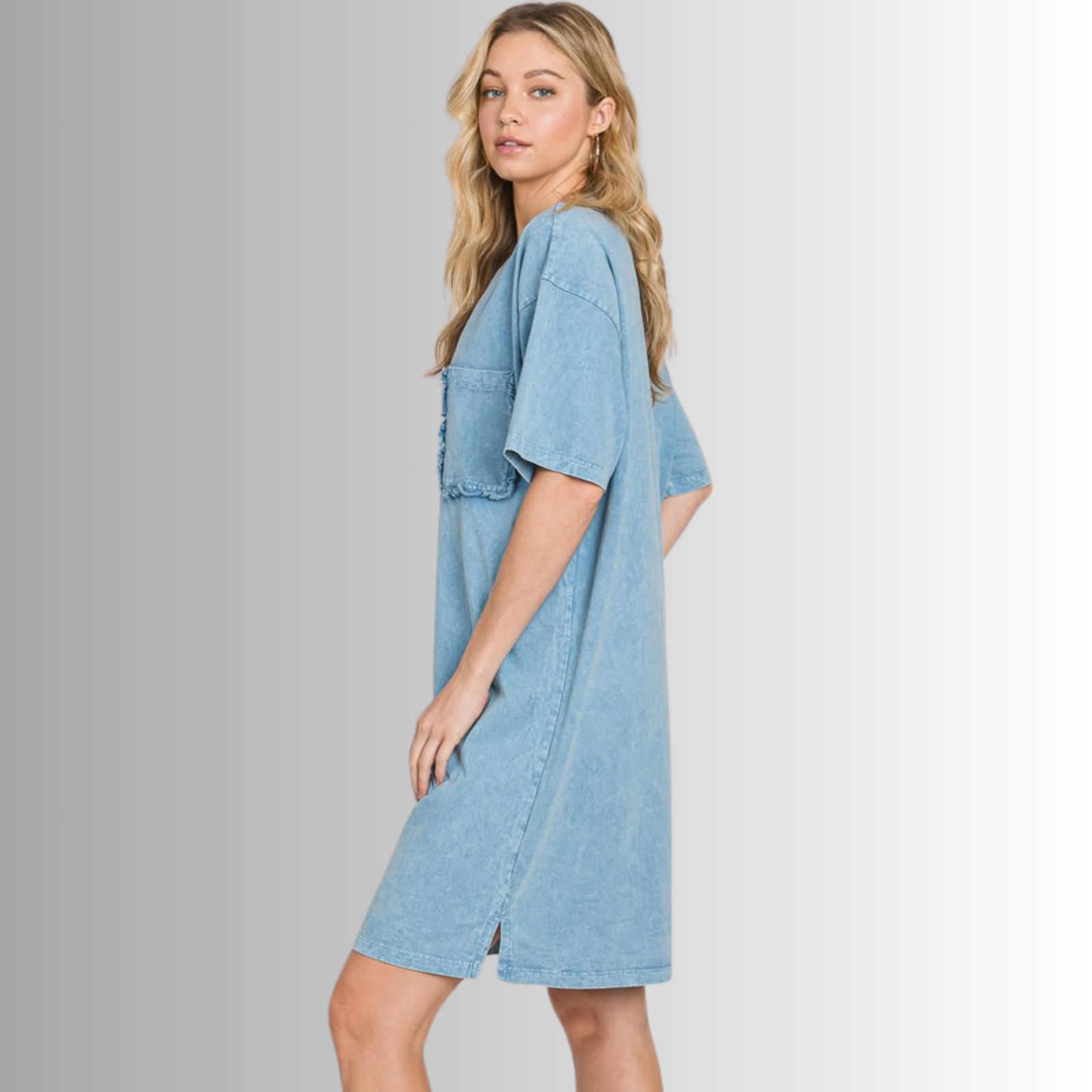 Charlee Shirt Dress Steele Blue for Effortless Style and Comfort