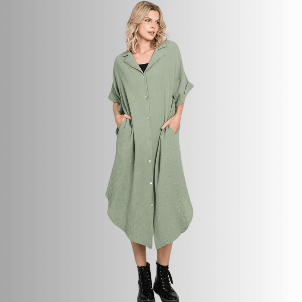 Phoebe Cotton Gauze Shirt Dress - Versatile and Stylish Summer Essential