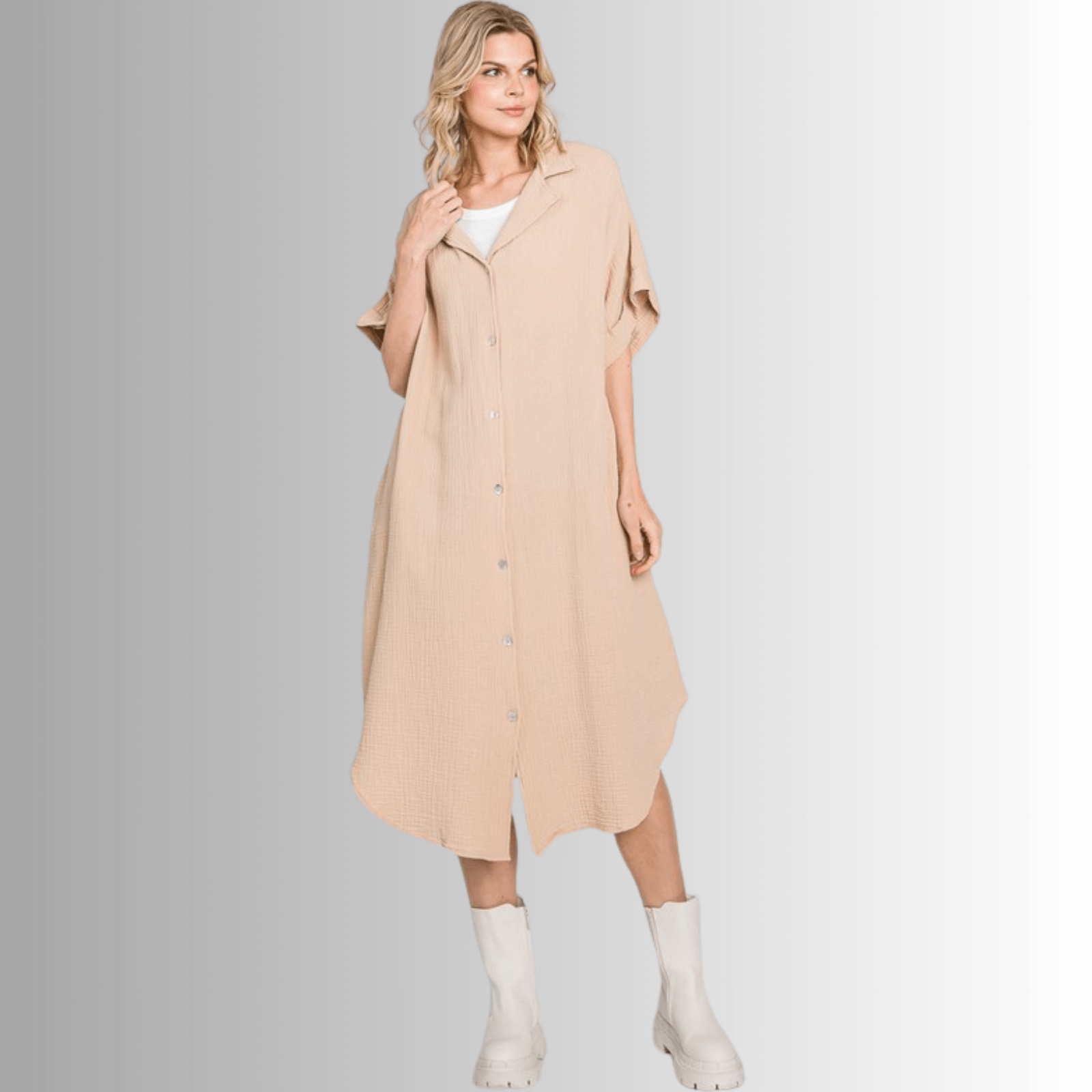 Phoebe Cotton Gauze Shirt Dress - Versatile and Stylish Summer Essential