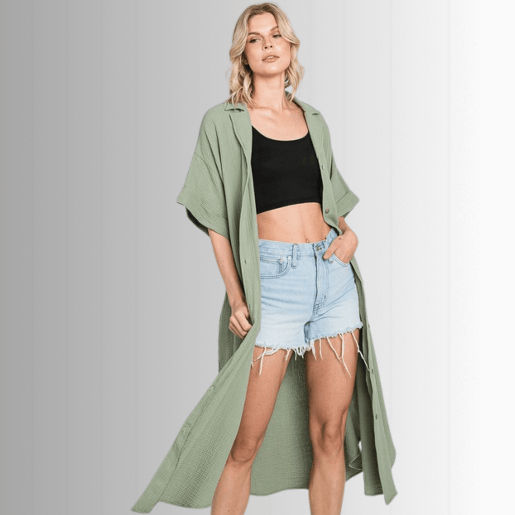 Phoebe Cotton Gauze Shirt Dress - Versatile and Stylish Summer Essential