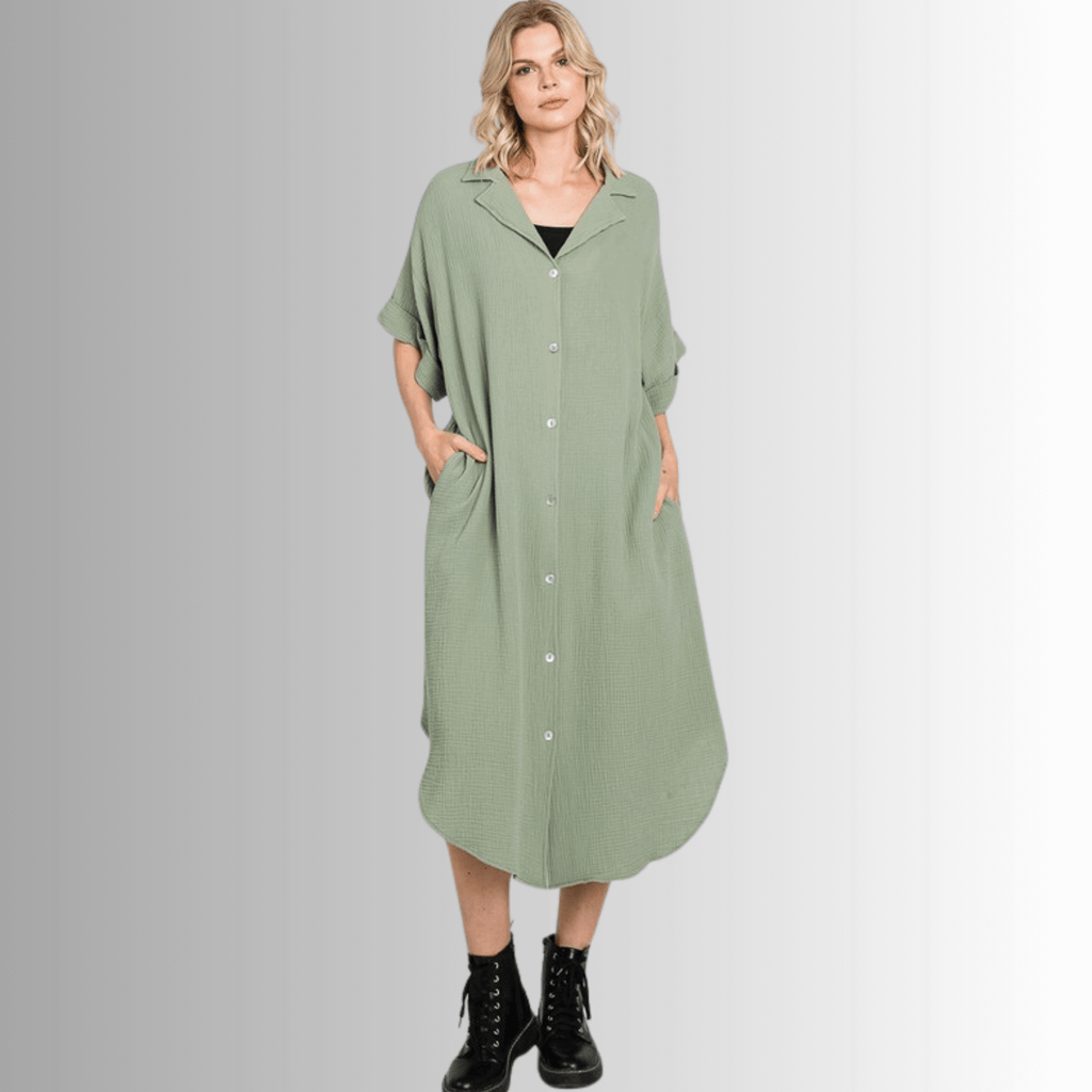 Phoebe Cotton Gauze Shirt Dress for Effortless Style and Comfort