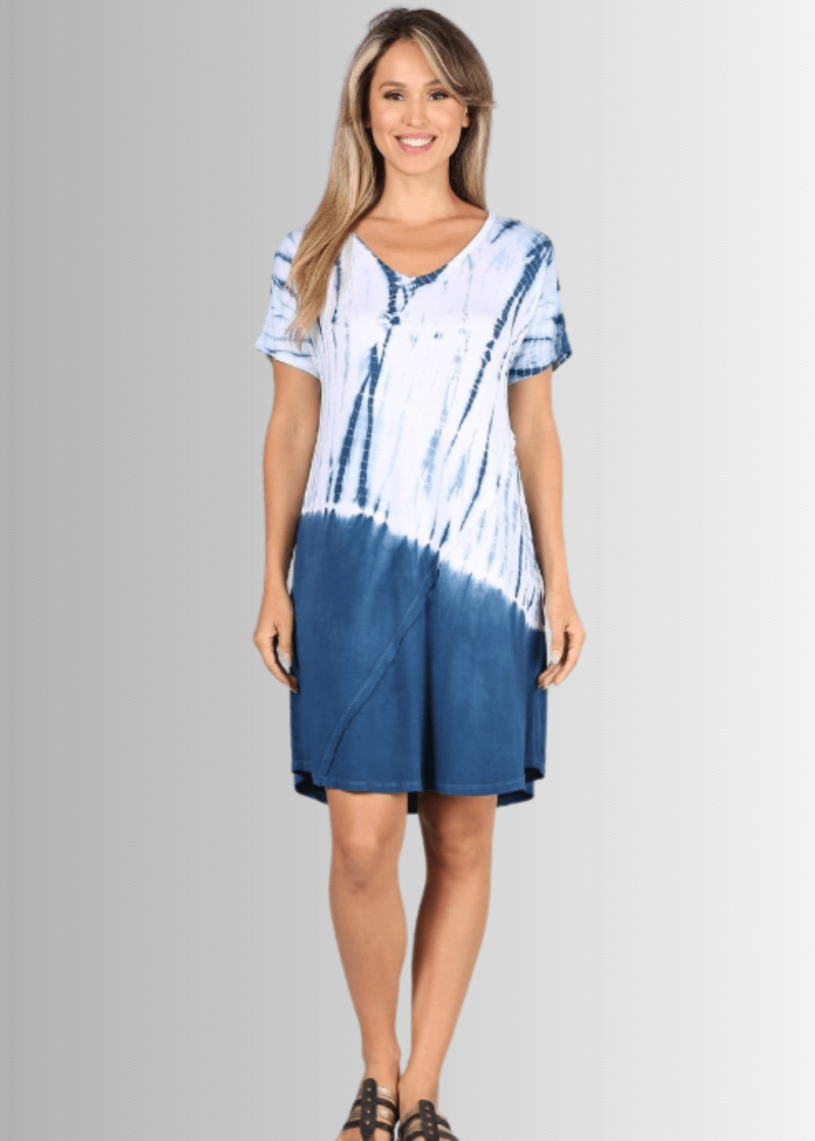 Casually Cool Tie Dye Dress Blue for Effortless Style