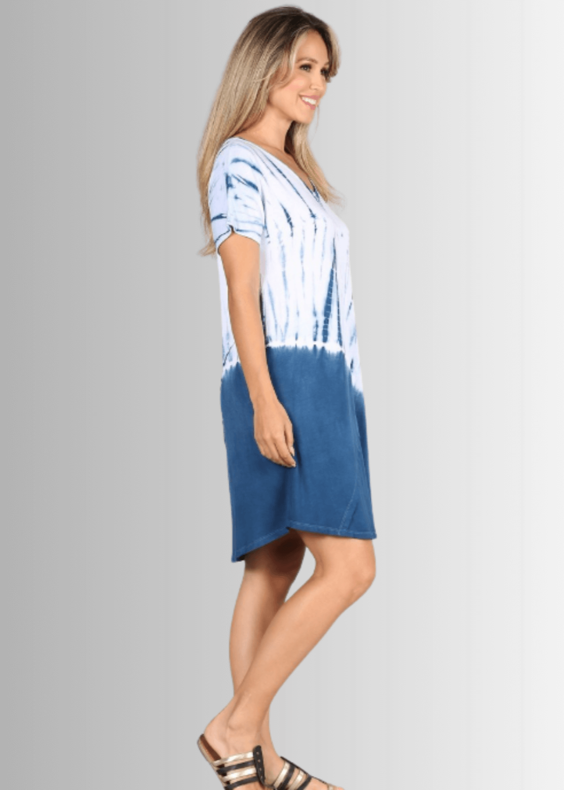 Casually Cool Tie Dye Dress Blue for Effortless Style