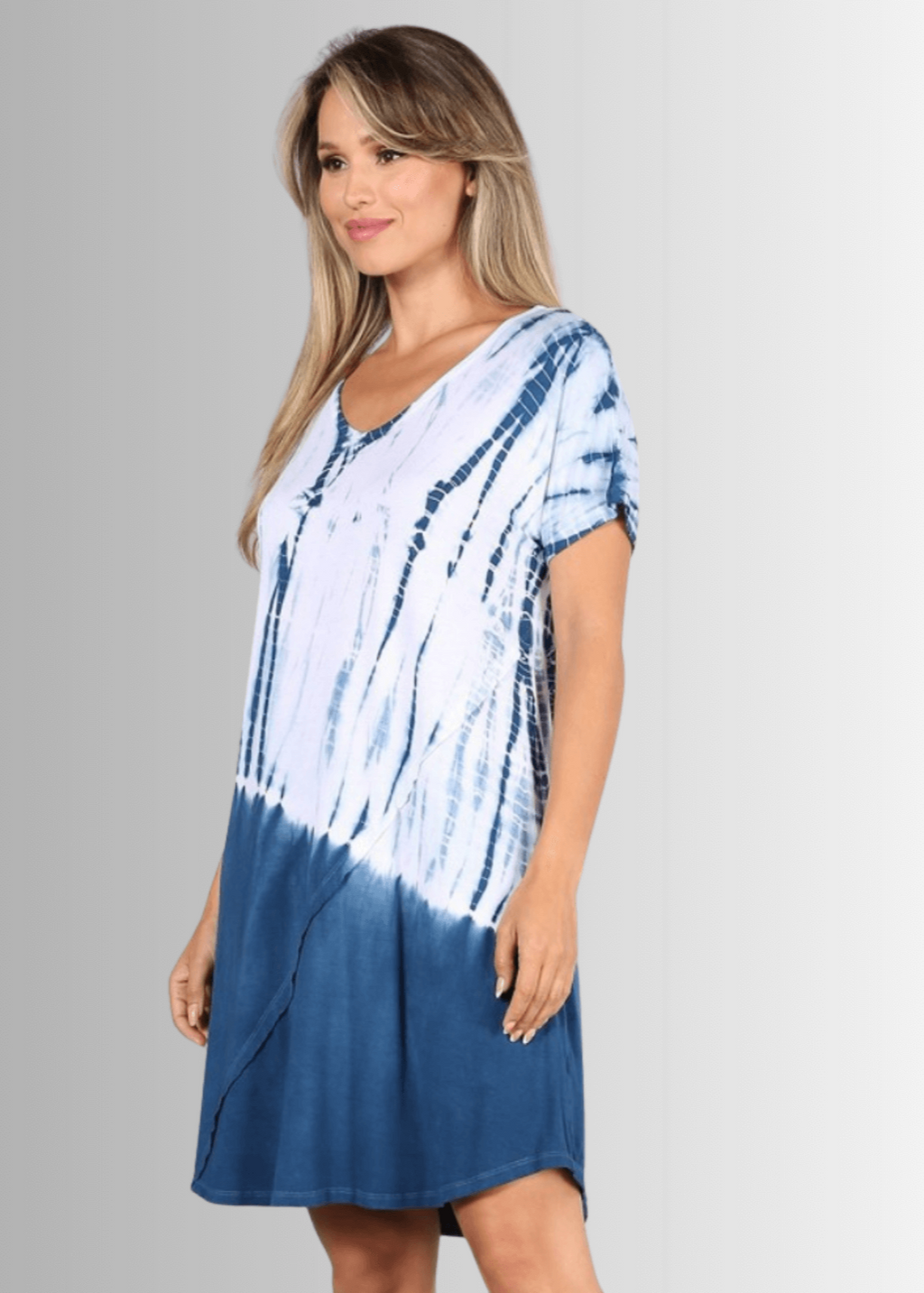 Casually Cool Tie Dye Dress Blue for Effortless Style