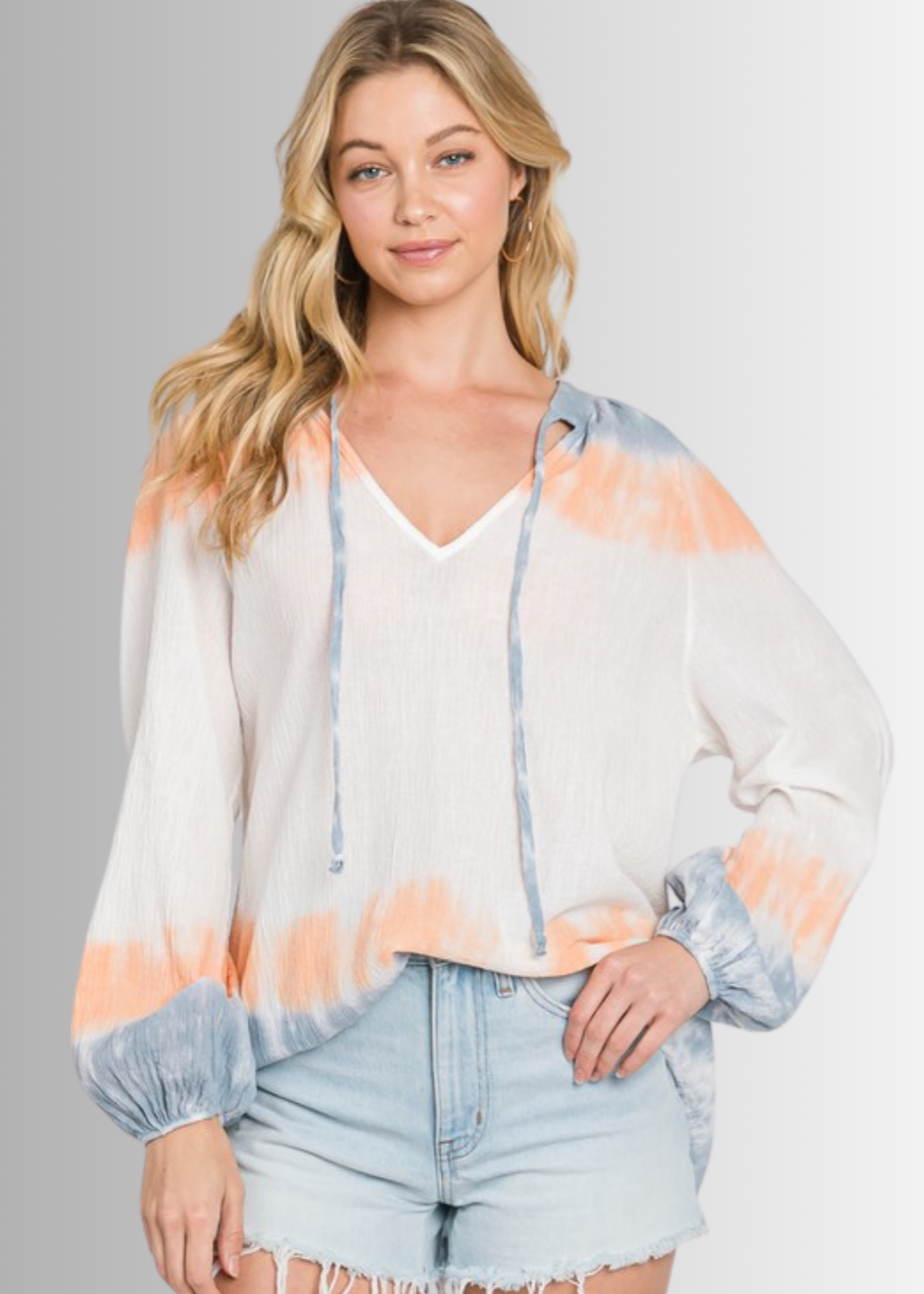 Premium Tie Dye Top - Color Block Gauze Design Made in USA