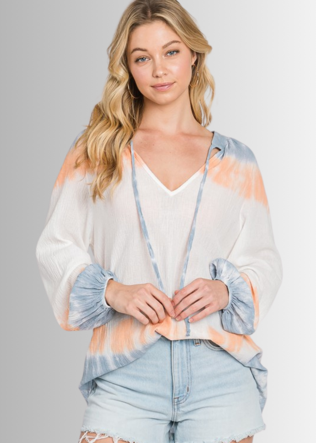 Premium Tie Dye Top - Color Block Gauze Design Made in USA