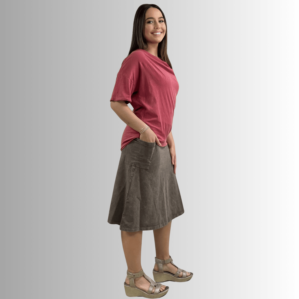 Julianne Cotton Cowl Neck Slub Tee for Stylish Comfort