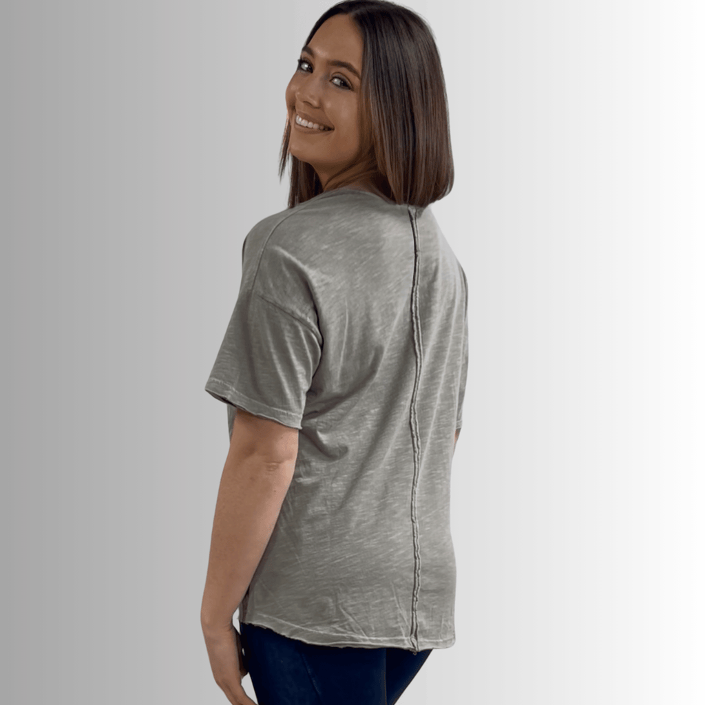 Julianne Cotton Cowl Neck Tee for Effortless Style and Comfort