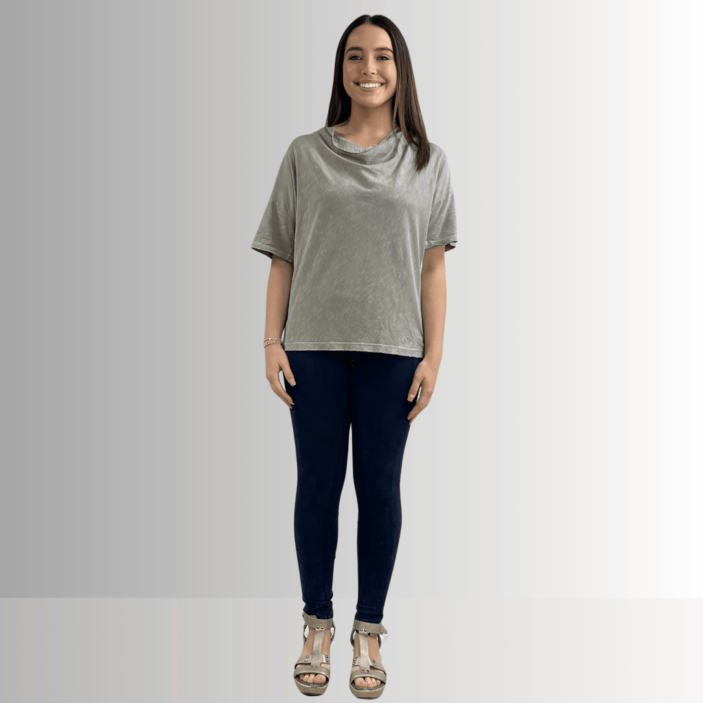 Julianne Cotton Cowl Neck Tee for Effortless Style and Comfort