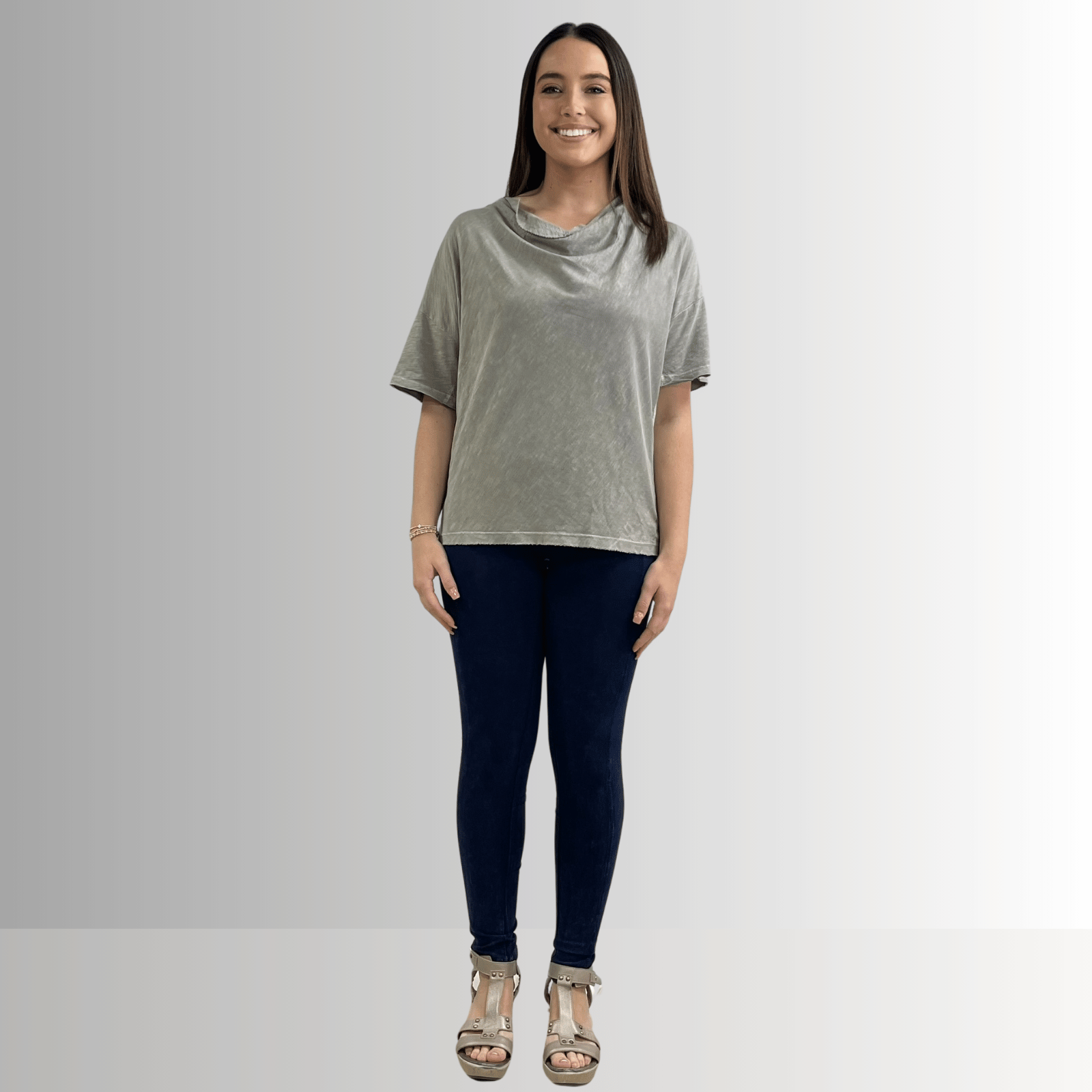Julianne Cotton Cowl Neck Tee for Effortless Style and Comfort