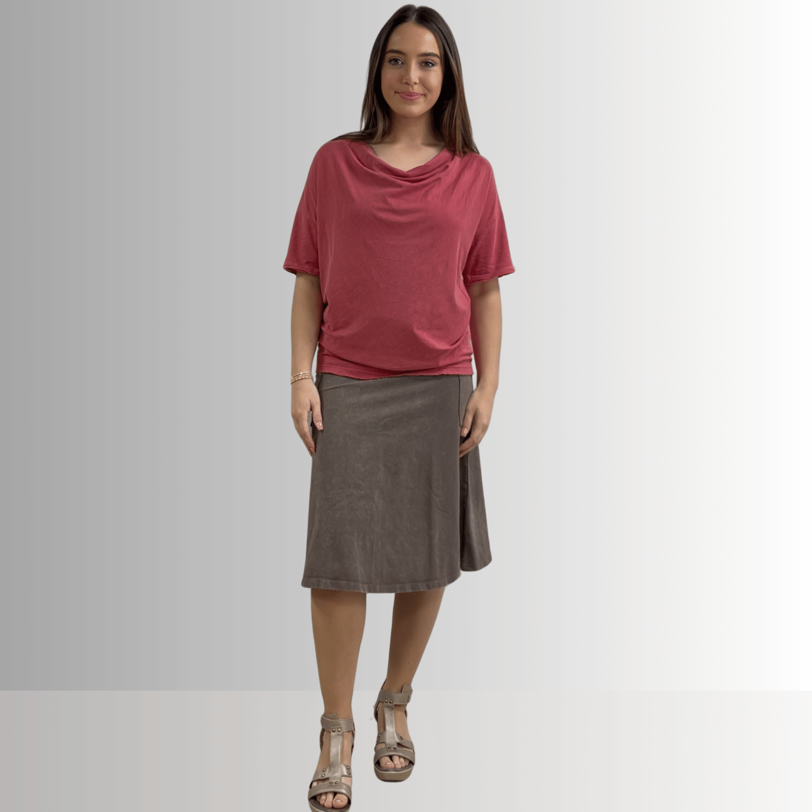 Julianne Cotton Cowl Neck Tee - Comfortable and Stylish Essential