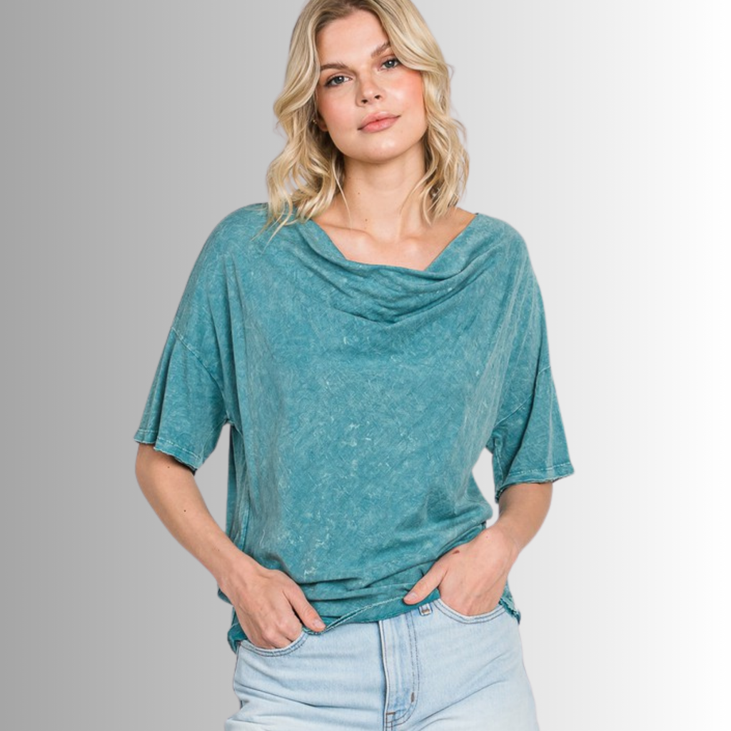 Julianne Cotton Cowl Neck Tee for Effortless Style and Comfort