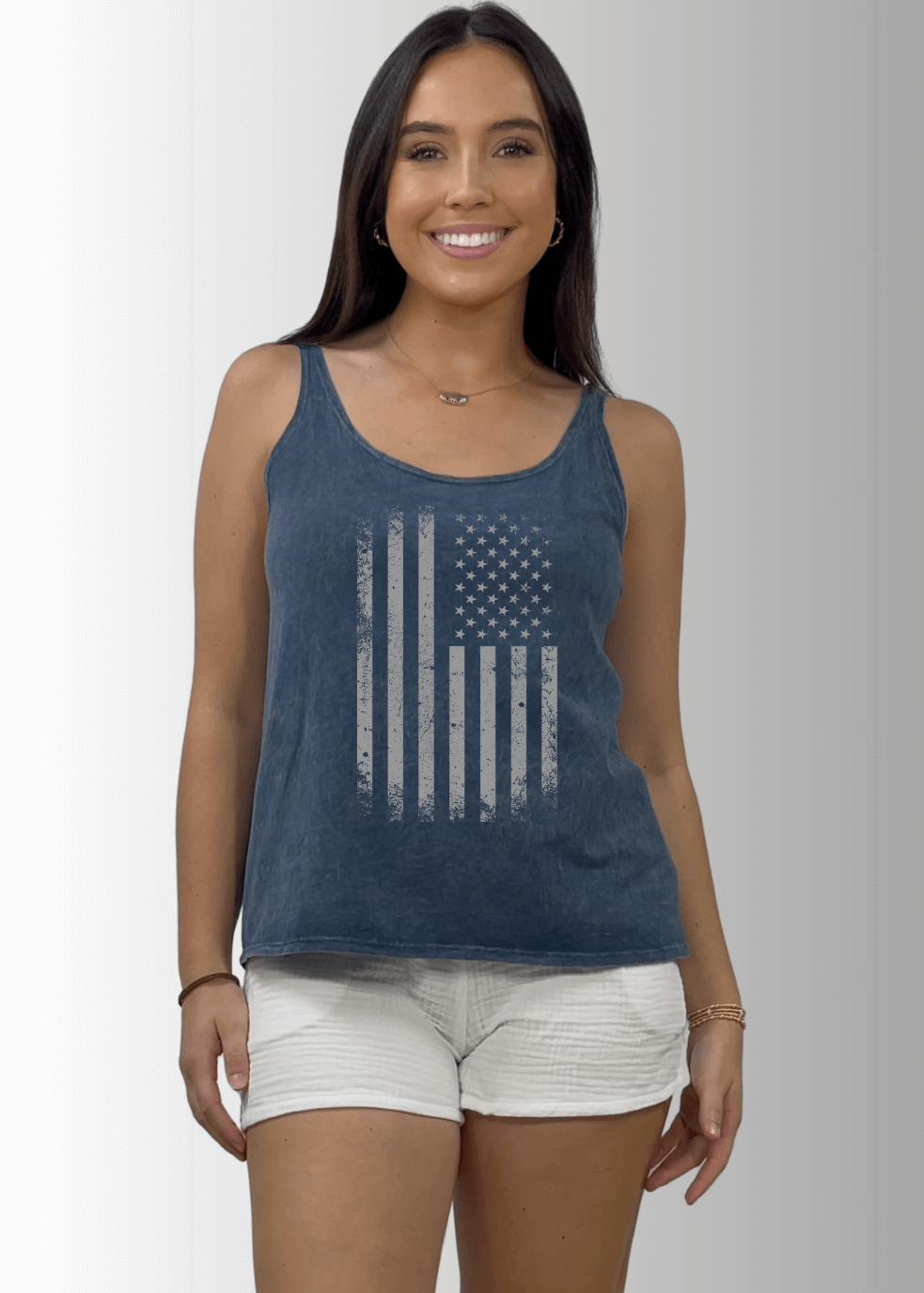 Distressed American Flag Graphic Premium Cotton Tank - RFE Marketing Ventures